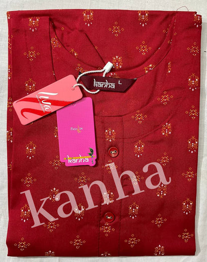 Hulchal 040125 Kanha Reyon Kurtis Manufacturer India