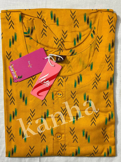 Hulchal 040125 Kanha Reyon Kurtis Manufacturer India