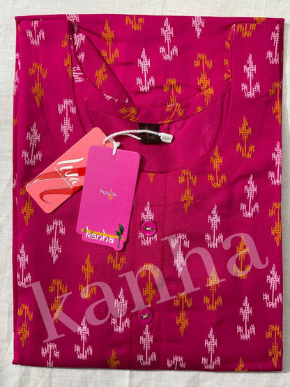 Hulchal 040125 Kanha Reyon Kurtis Manufacturer India