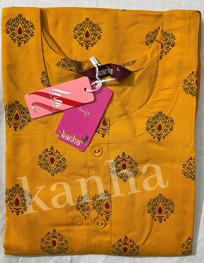 Hulchal 040125 Kanha Reyon Kurtis Manufacturer India