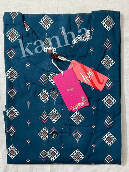 Hulchal 040125 Kanha Reyon Kurtis Manufacturer India