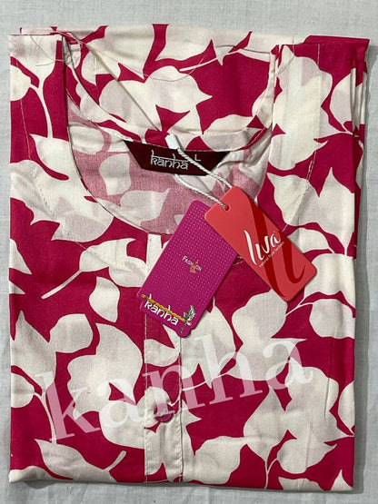 Hulchal 040125 Kanha Reyon Kurtis Manufacturer India