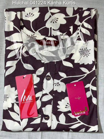 Hulchal 041224 Kanha Heavy Rayon Kurtis Wholesaler Ahmedabad