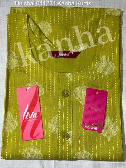 Hulchal 041224 Kanha Heavy Rayon Kurtis Wholesaler Ahmedabad