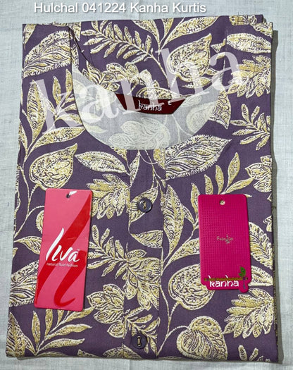 Hulchal 041224 Kanha Heavy Rayon Kurtis Wholesaler Ahmedabad