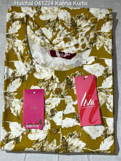 Hulchal 041224 Kanha Heavy Rayon Kurtis Wholesaler Ahmedabad