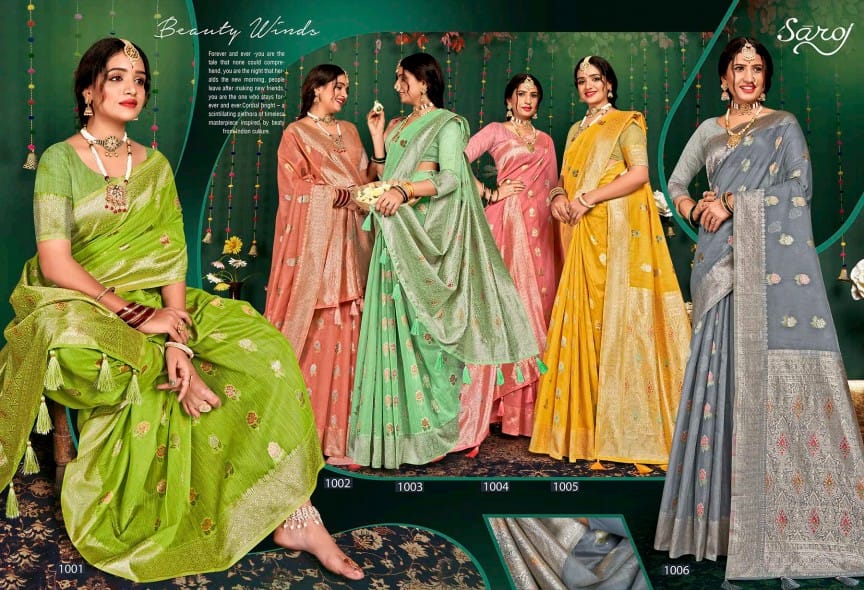 Hulchul Linnin Vol 4 Saroj Slub Sarees Manufacturer Gujarat