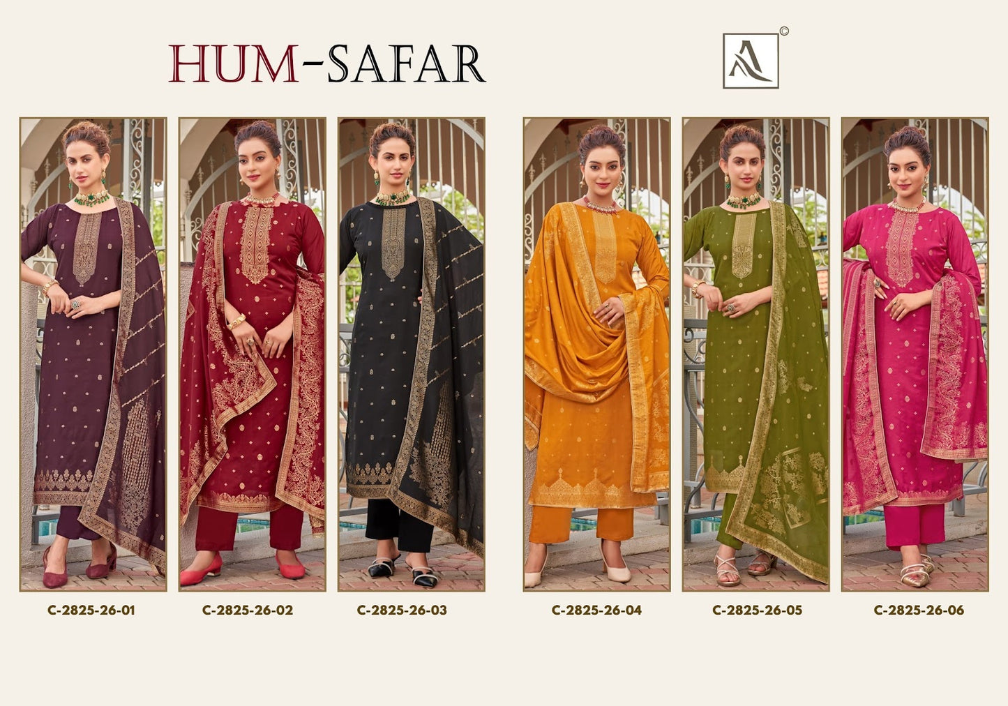 Hum Safar Alok Viscose Karachi Salwar Suits Wholesaler India