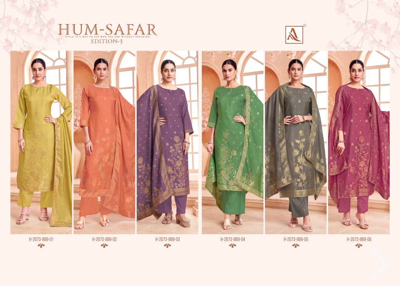 Hum Safar Edition 3 Alok Viscose Muslin Karachi Salwar Suits Exporter Gujarat