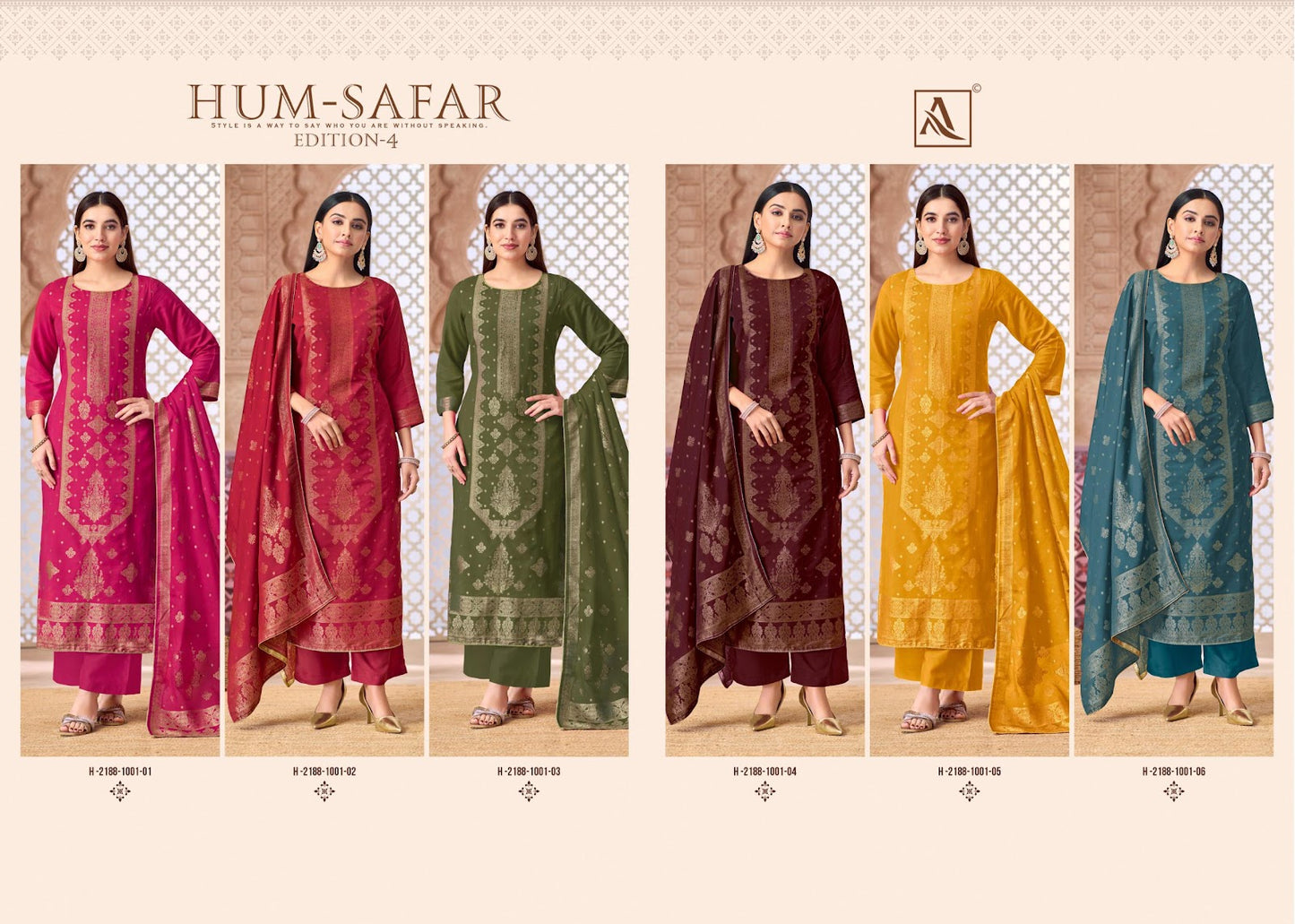 Hum Safar Edition 4 Alok Viscose Muslin Karachi Salwar Suits Wholesale