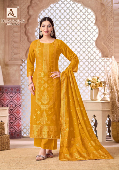 Hum Safar Edition 4 Alok Viscose Muslin Karachi Salwar Suits Wholesale