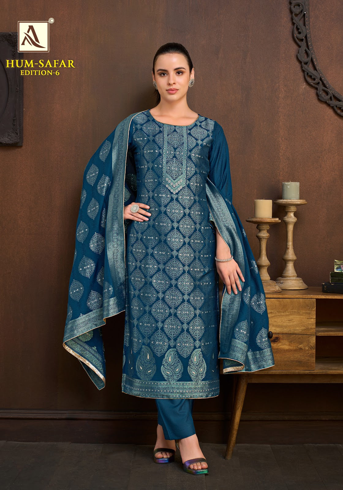 Hum Safar Edition 6 Alok Viscose Maslin Karachi Salwar Suits Exporter