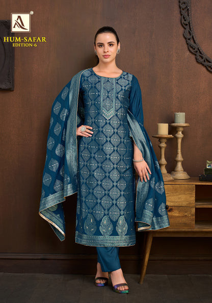 Hum Safar Edition 6 Alok Viscose Maslin Karachi Salwar Suits Exporter