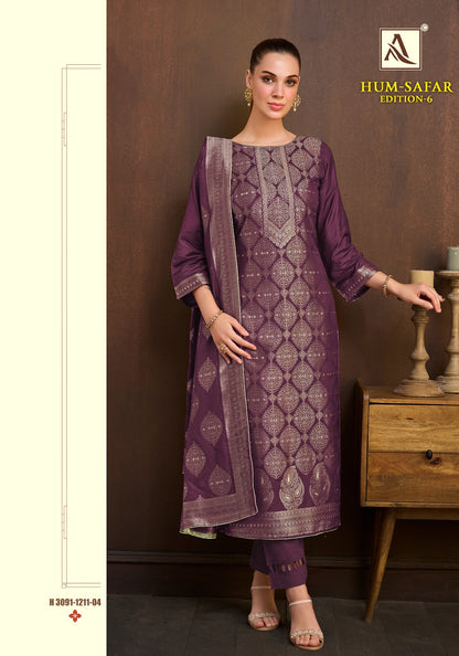 Hum Safar Edition 6 Alok Viscose Maslin Karachi Salwar Suits Exporter
