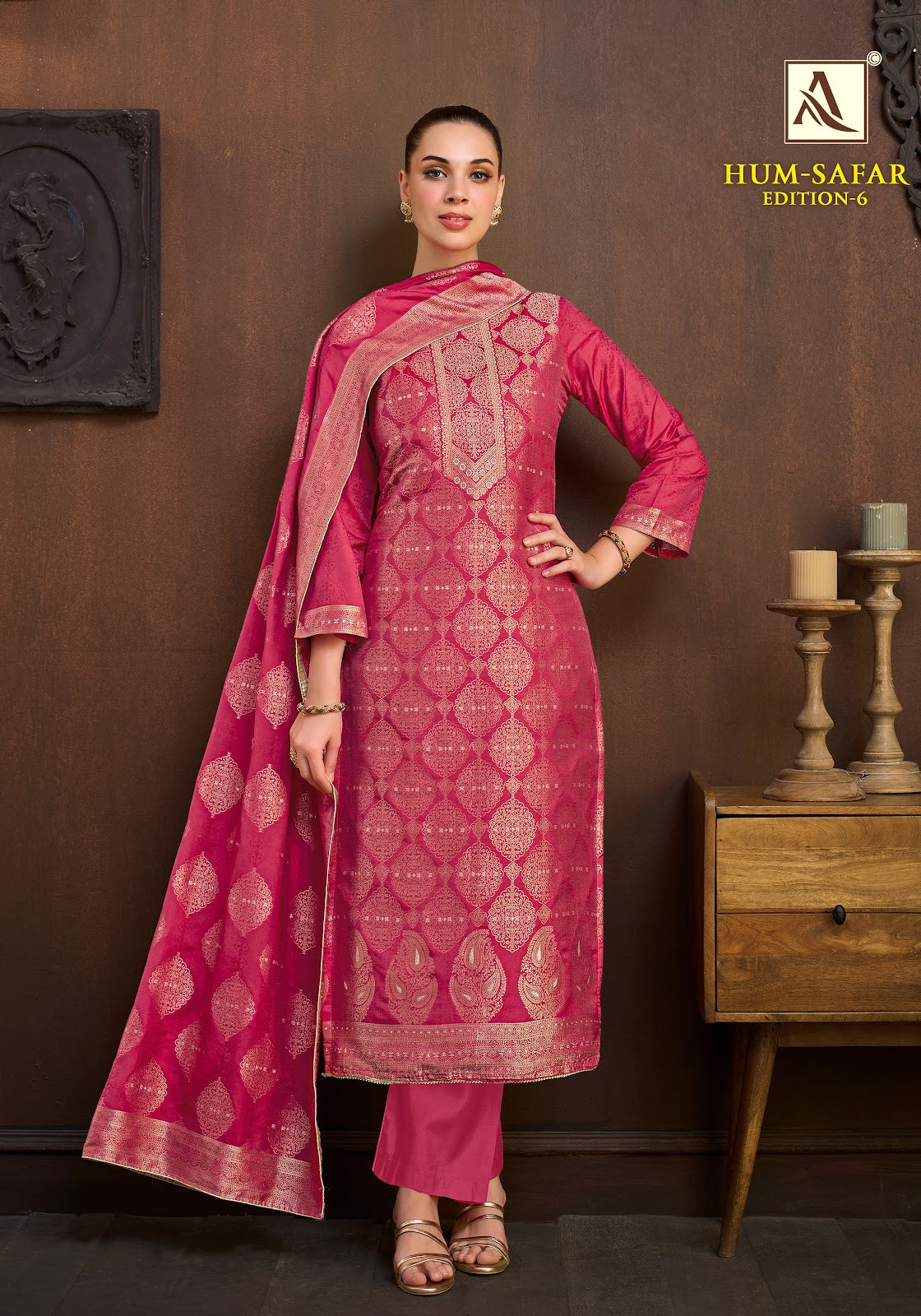 Hum Safar Edition 6 Alok Viscose Maslin Karachi Salwar Suits Exporter