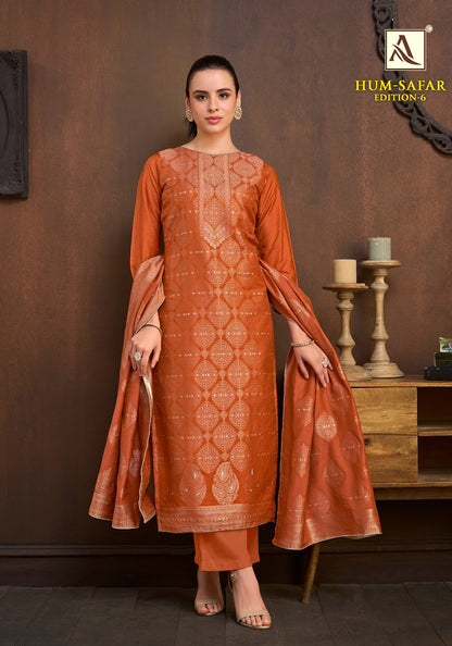 Hum Safar Edition 6 Alok Viscose Maslin Karachi Salwar Suits Exporter