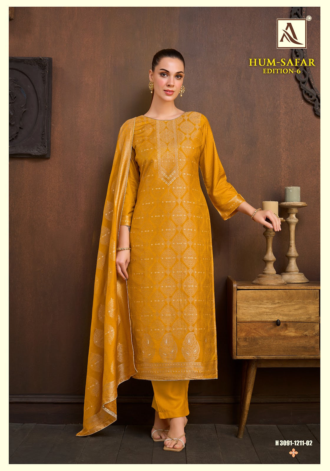 Hum Safar Edition 6 Alok Viscose Maslin Karachi Salwar Suits Exporter