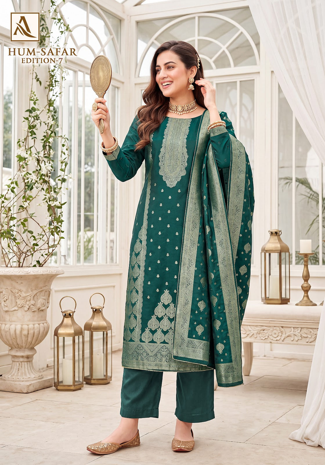 Hum Safar Edition 7 Alok Viscose Maslin Karachi Salwar Suits Supplier