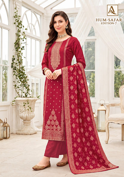 Hum Safar Edition 7 Alok Viscose Maslin Karachi Salwar Suits Supplier