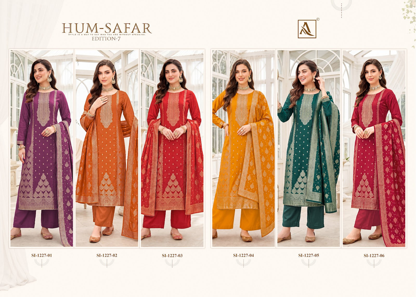 Hum Safar Edition 7 Alok Viscose Maslin Karachi Salwar Suits Supplier