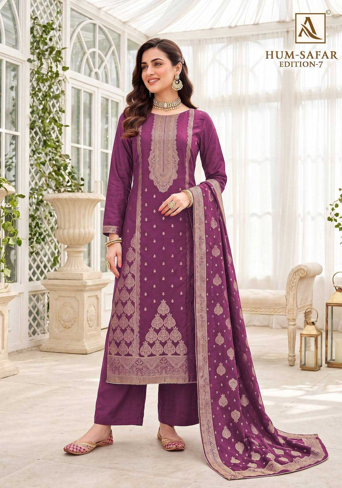 Hum Safar Edition 7 Alok Viscose Maslin Karachi Salwar Suits Supplier