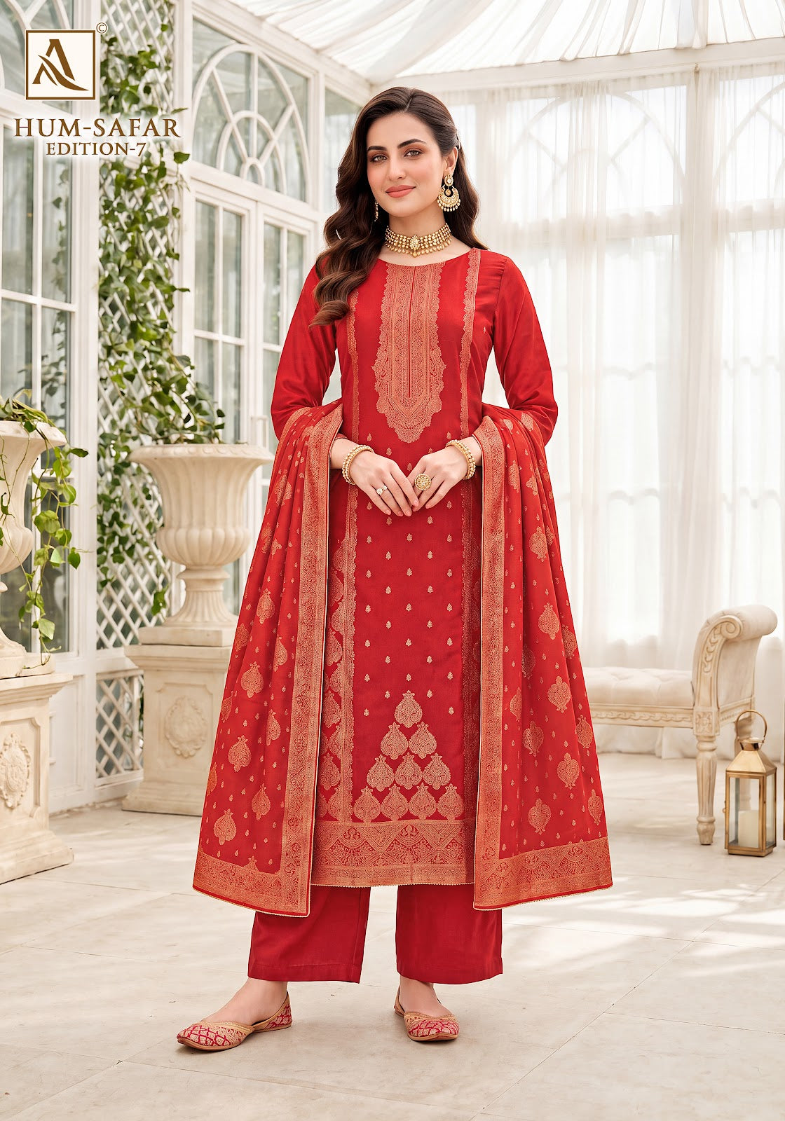 Hum Safar Edition 7 Alok Viscose Maslin Karachi Salwar Suits Supplier