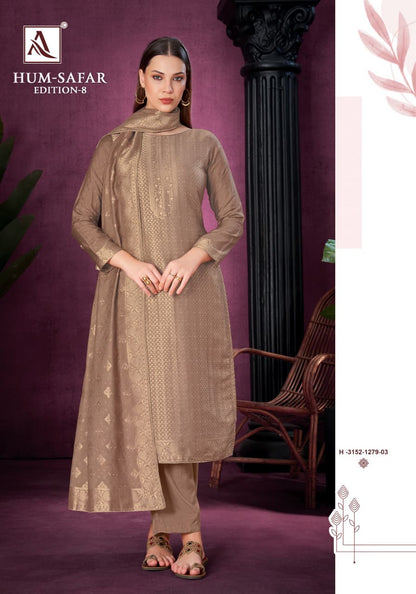 Hum Safar Edition 8 Alok Viscose Maslin Karachi Salwar Suits Wholesaler