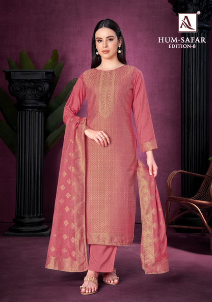 Hum Safar Edition 8 Alok Viscose Maslin Karachi Salwar Suits Wholesaler