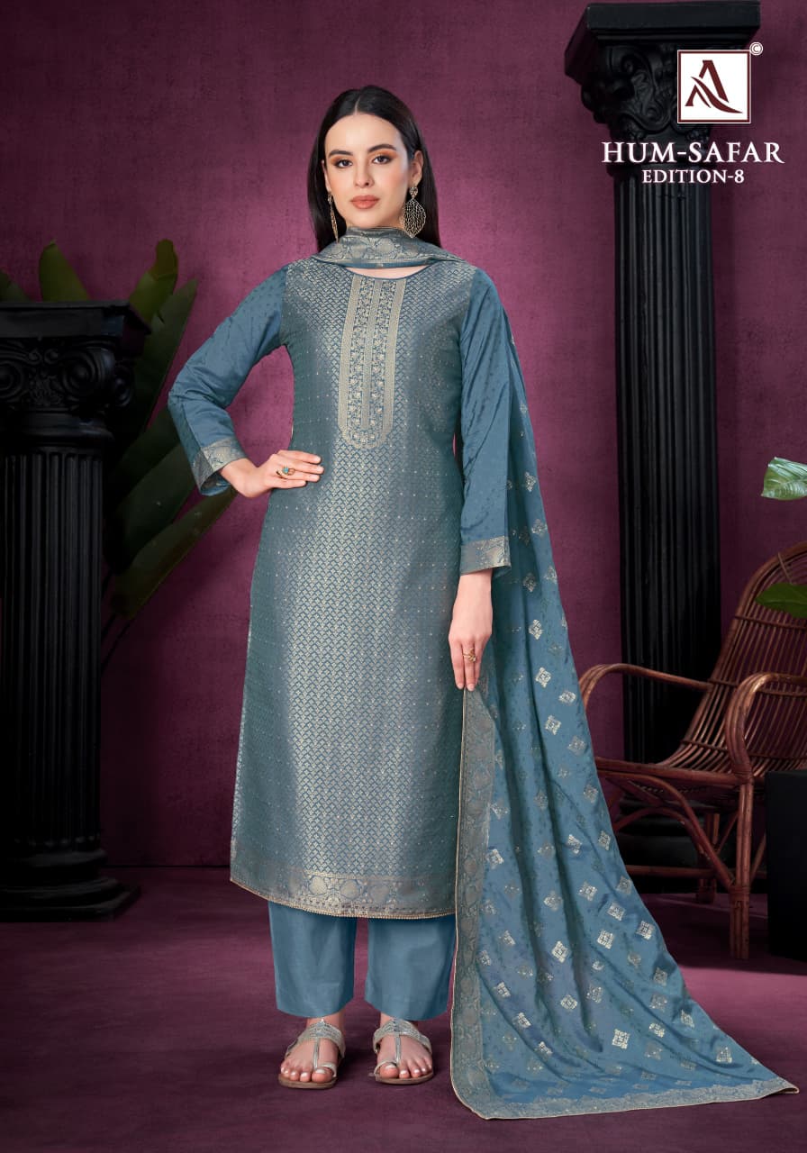 Hum Safar Edition 8 Alok Viscose Maslin Karachi Salwar Suits Wholesaler