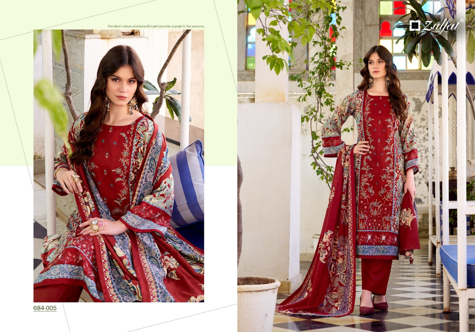 Humaira Zulfat Designer Woolen Karachi Pashmina Salwar Suits Supplier Gujarat