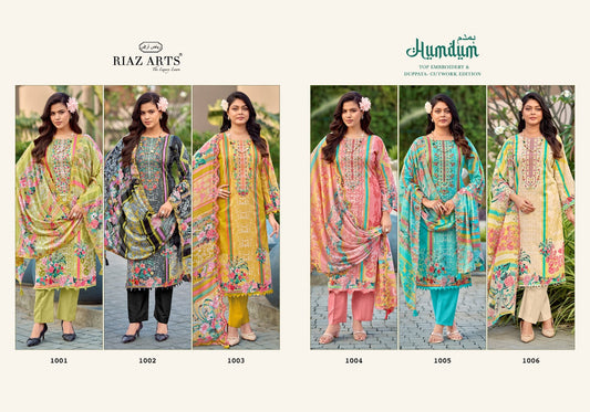 Humdum Riaz Art Lawn Cotton Karachi Salwar Suits Exporter Ahmedabad