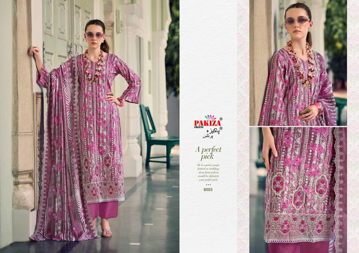 Humnawa Vol 8 Pakiza Prints Lawn Cotton Karachi Salwar Suits Wholesale Price