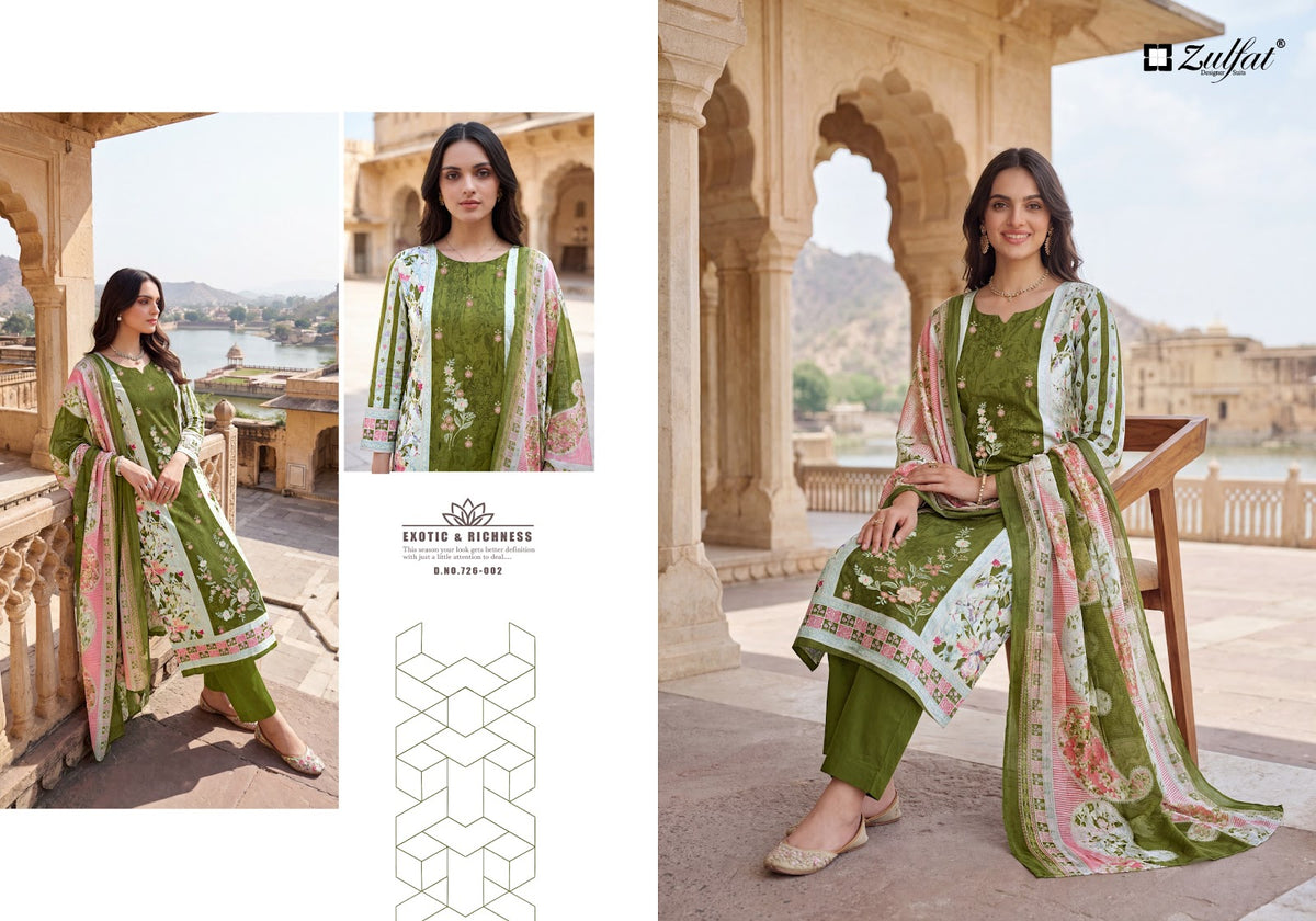 Humraaz Zulfat Designer Jam Cotton Karachi Salwar Suits Wholesale