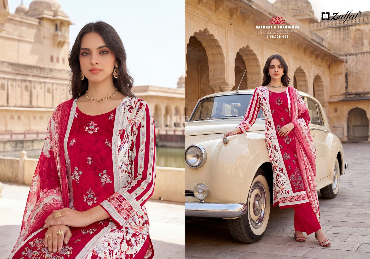 Humraaz Zulfat Designer Jam Cotton Karachi Salwar Suits Wholesale