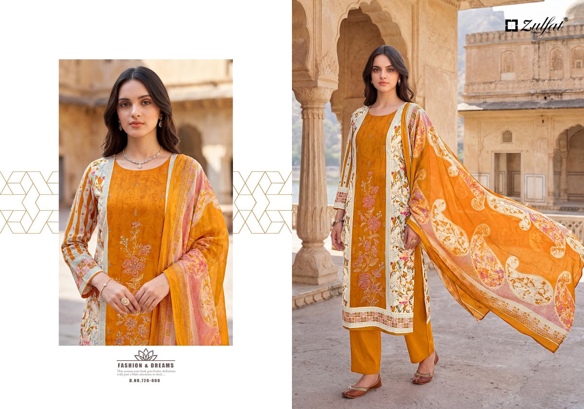 Humraaz Zulfat Designer Jam Cotton Karachi Salwar Suits Wholesale