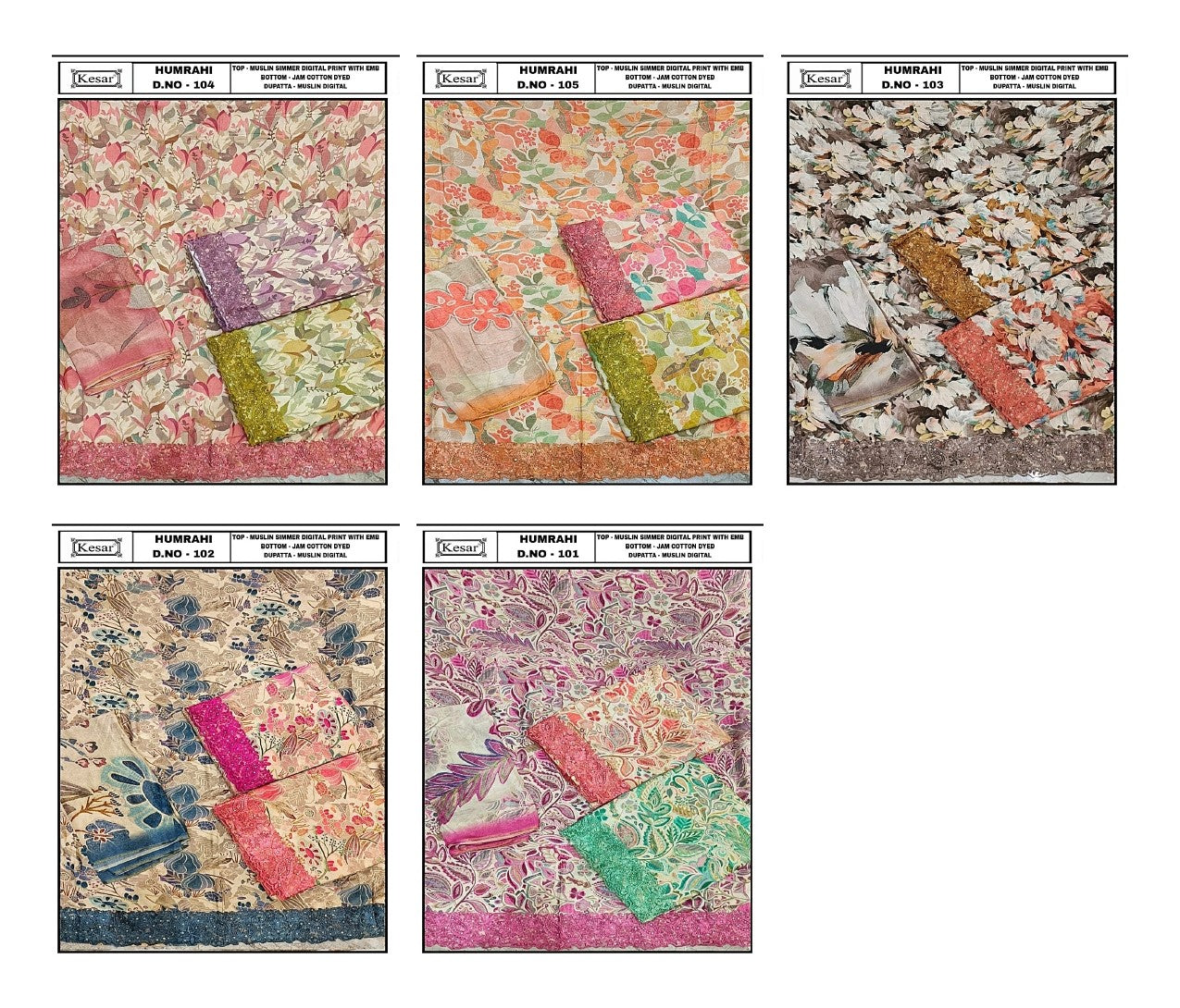 Humrahi Kesar Pure Muslin Salwar Suits Supplier India