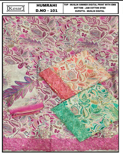 Humrahi Kesar Pure Muslin Salwar Suits Supplier India