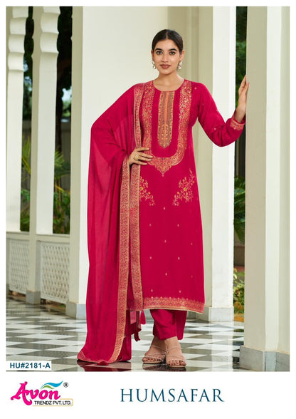 Humsafar Avon Trendz Muslin Silk Pant Style Suits Manufacturer India