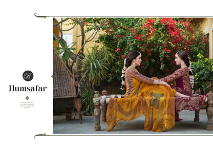 Humsafar Belliza Designer Studio Viscose Rayon Karachi Salwar Suits Wholesale Price