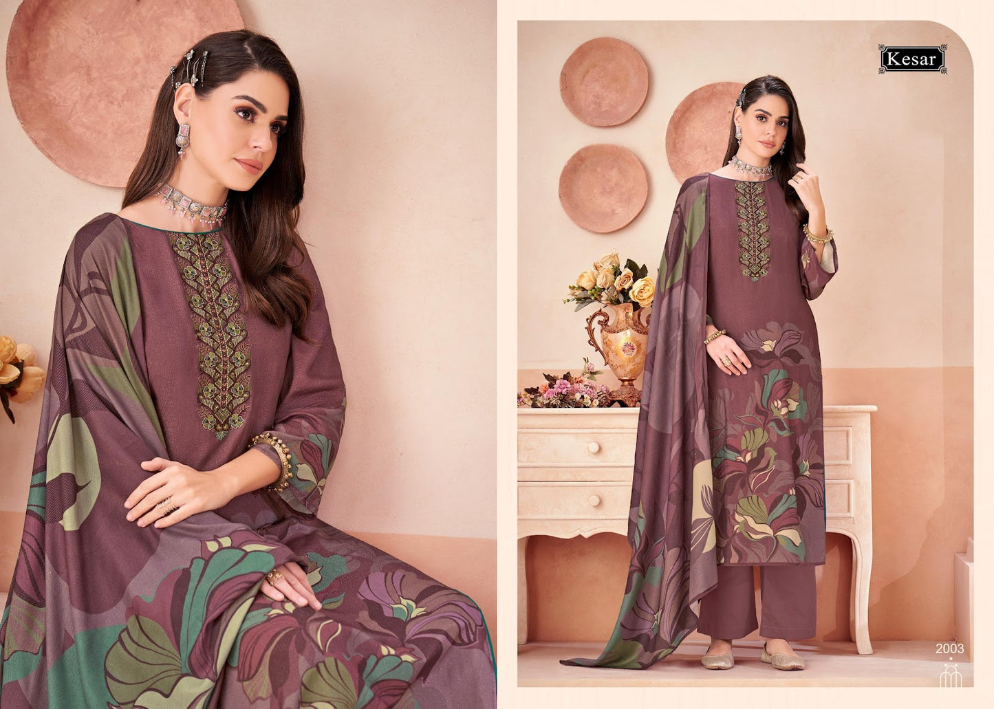 Humsafar Kesar Pashmina Suits Manufacturer Gujarat