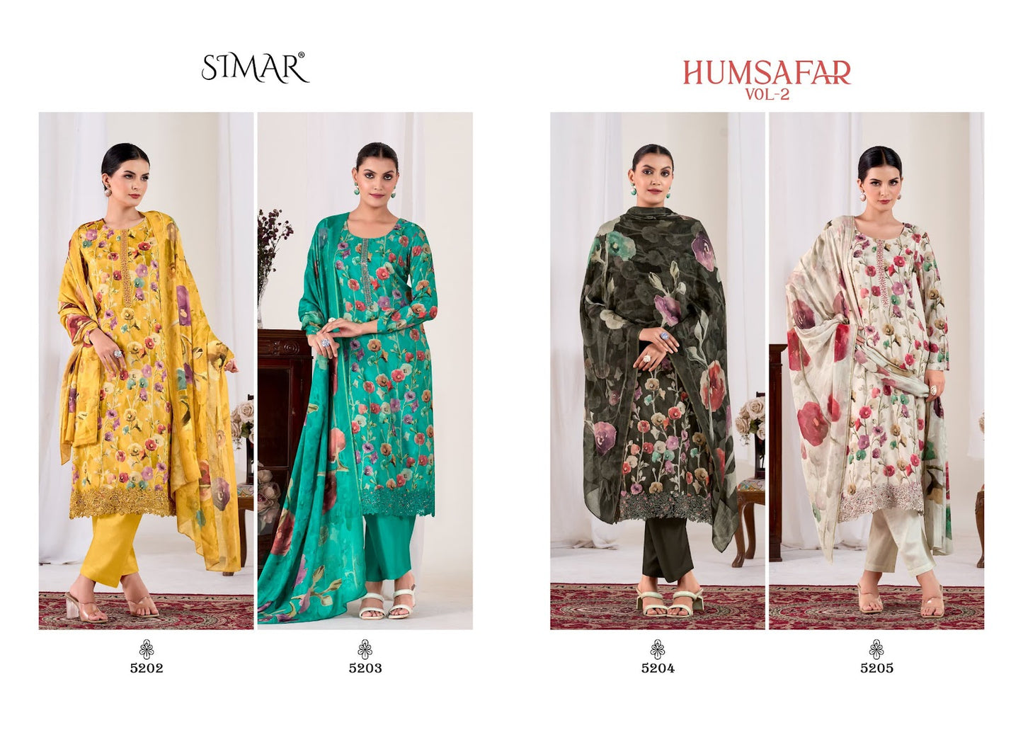 Humsafar Vol 2 Simar Viscose Muslin Pant Style Suits Exporter India