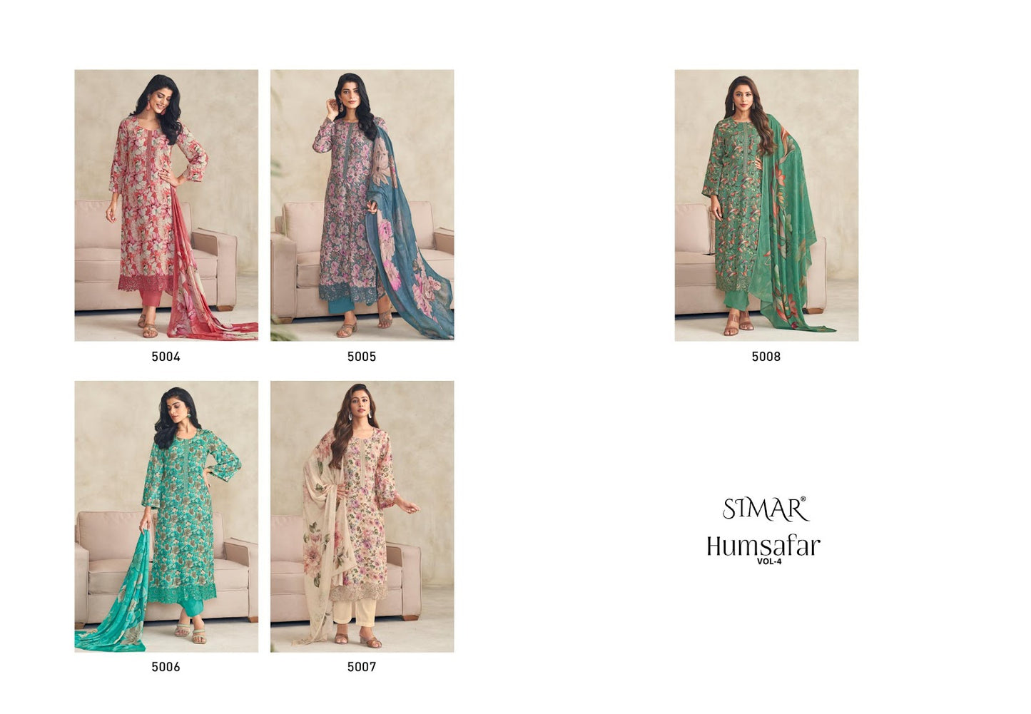 Humsafar Vol 4 Simar Glossy Pure Viscose Muslin Pant Style Suits Wholesale Rate