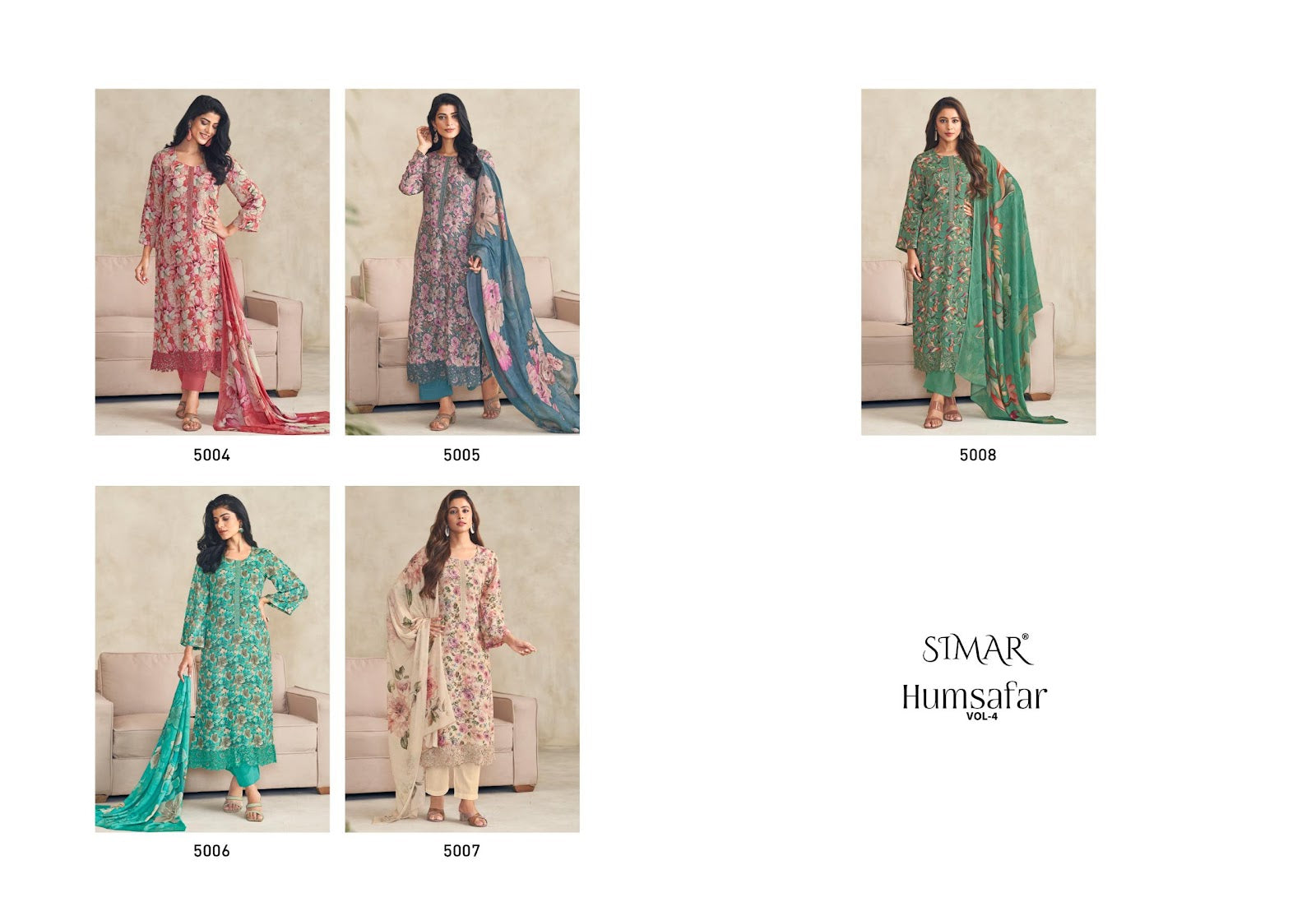 Humsafar Vol 4 Simar Glossy Pure Viscose Muslin Pant Style Suits Wholesale Rate