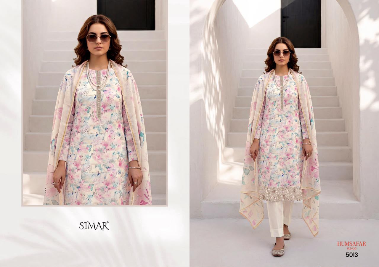 Humsafar Vol 5 Simar Viscose Muslin Pant Style Suits Wholesaler Ahmedabad