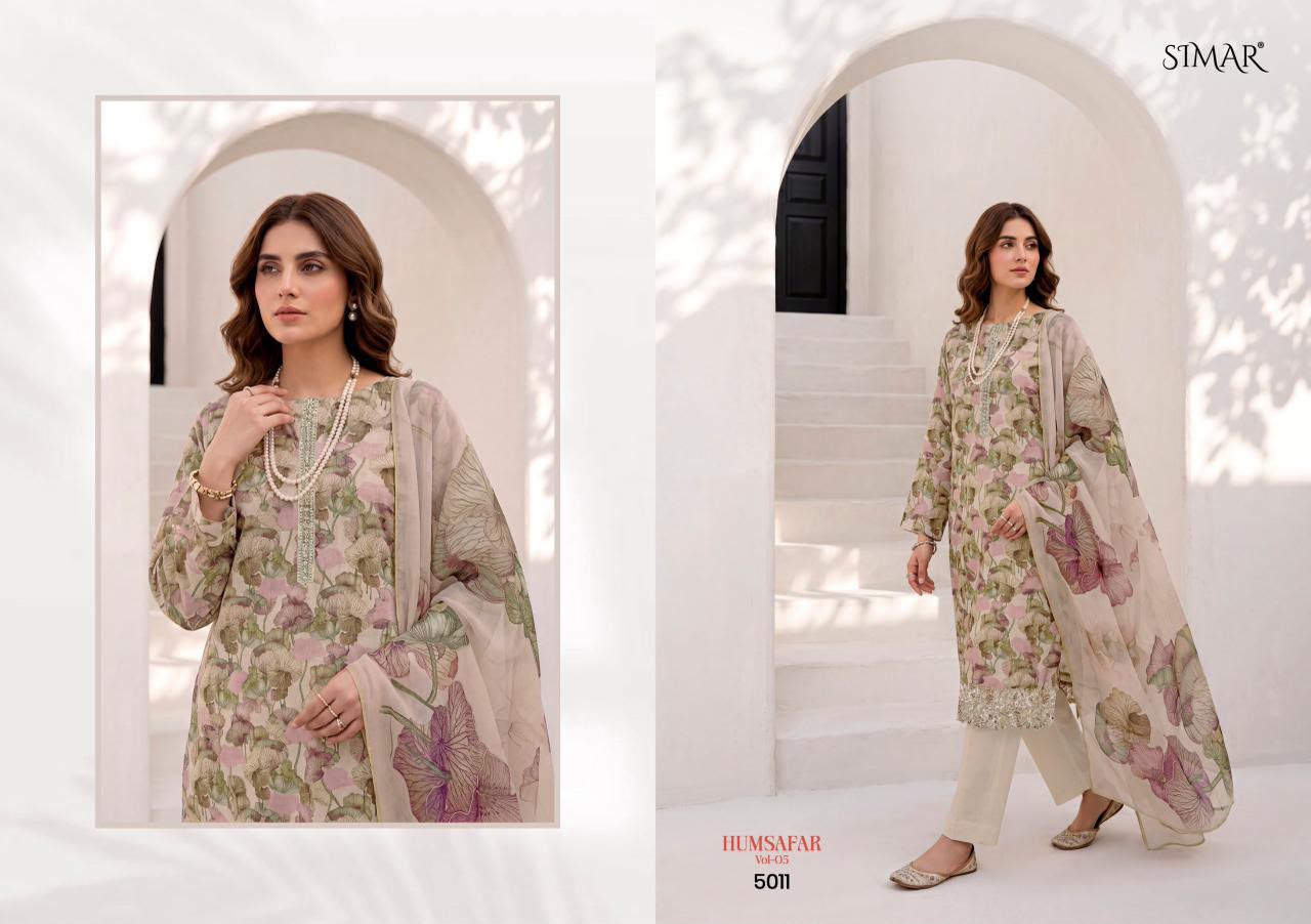 Humsafar Vol 5 Simar Viscose Muslin Pant Style Suits Wholesaler Ahmedabad