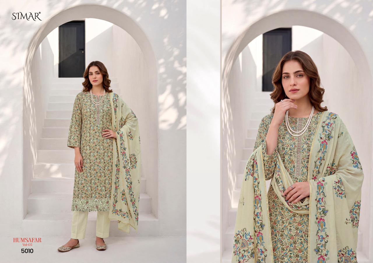 Humsafar Vol 5 Simar Viscose Muslin Pant Style Suits Wholesaler Ahmedabad
