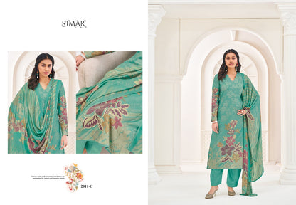 Hunar Simar Glossy Pure Lawn Pant Style Suits Wholesale Price