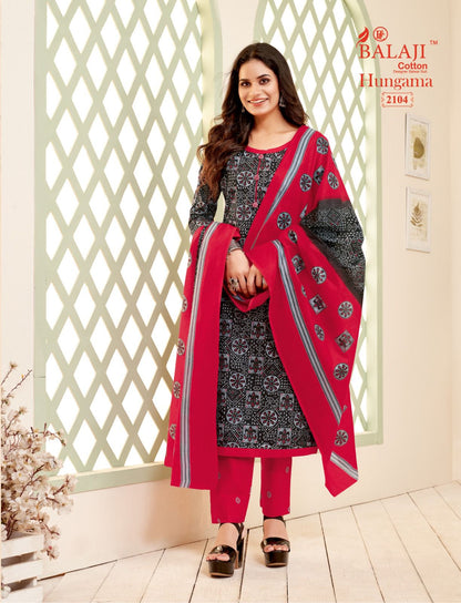 Hungama Vol 21 Balaji Cotton Dress Material Manufacturer Gujarat