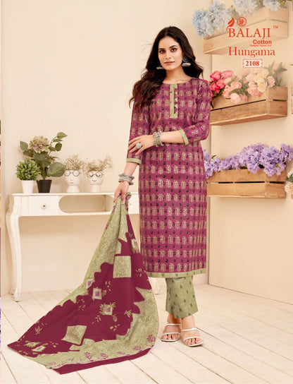 Hungama Vol 21 Balaji Cotton Dress Material Manufacturer Gujarat