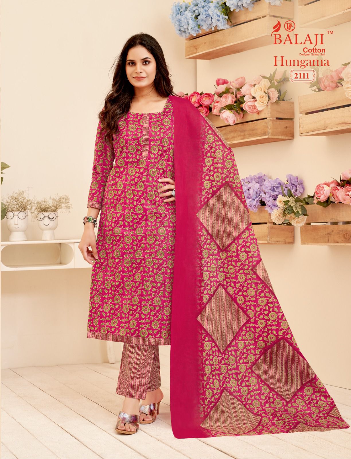 Hungama Vol 21 Balaji Cotton Dress Material Manufacturer Gujarat